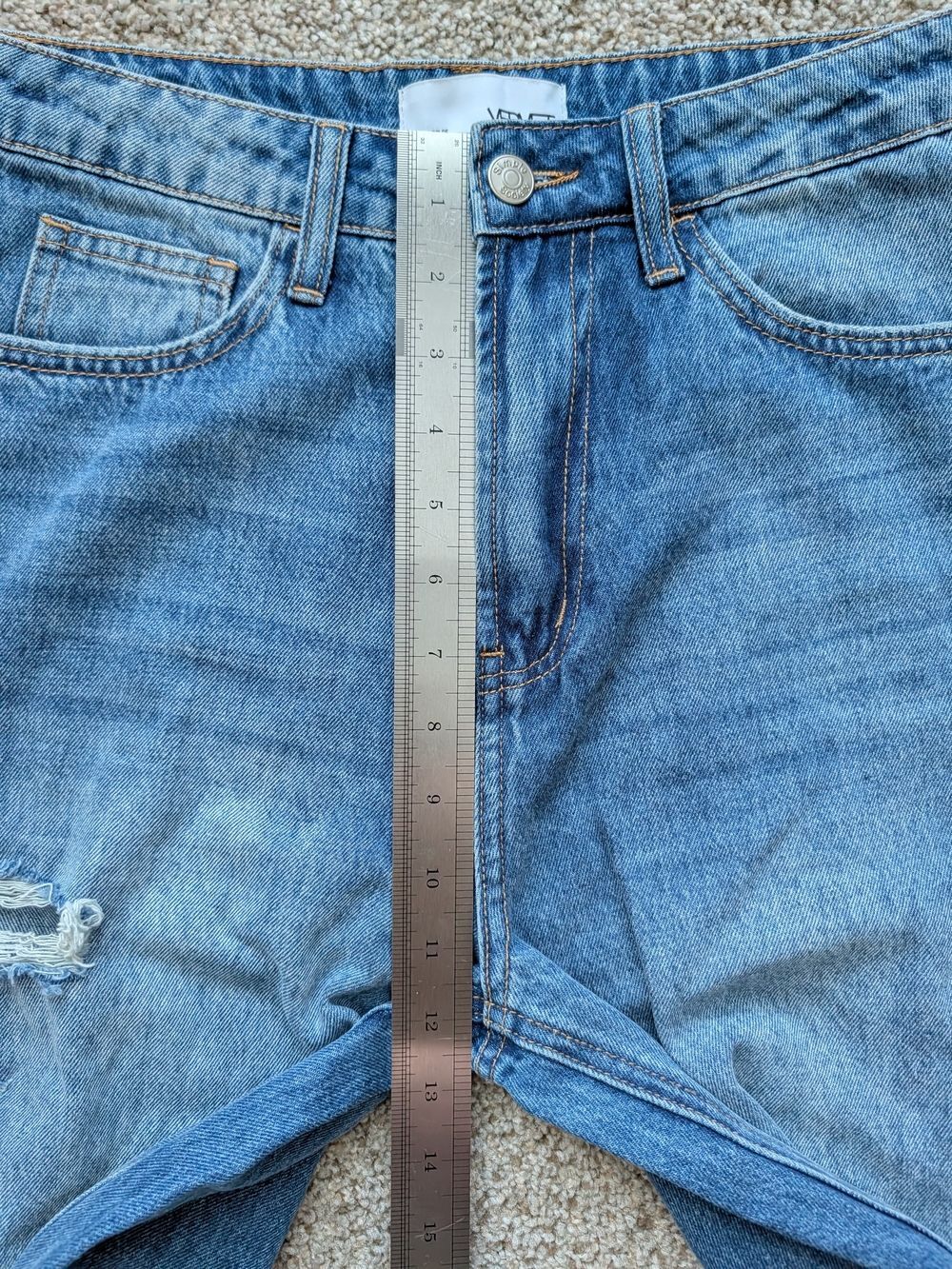 Vervet Simple Society Womens Blue Distressed High RIse Wide Leg Jeans Size 26 - Picture 8 of 10